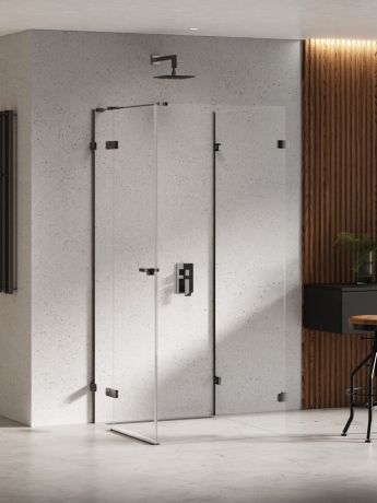 Przejdź do produktu KABINA EVENTA BLACK CHROME 1D KWADRATOWA PRZYŚCIENNA P 90x90x200 CZYSTE 8mm ACTIVE SHIELD 2.0