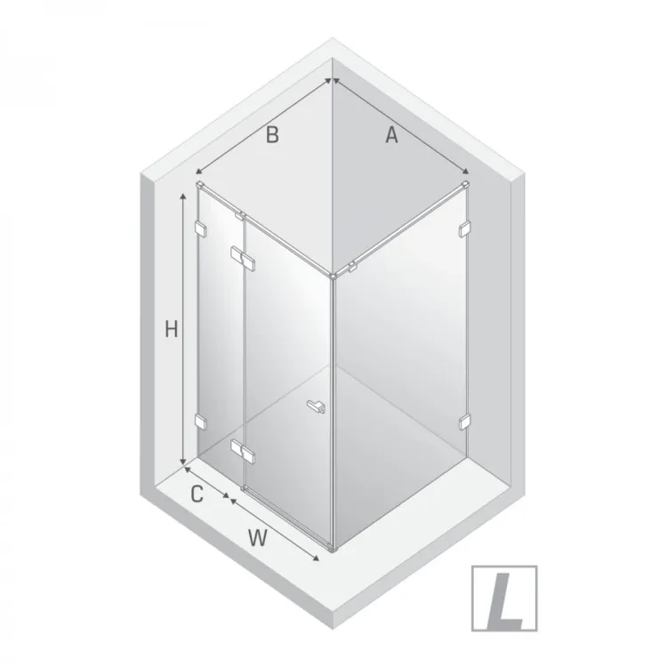 KABINA EVENTA COPPER SHINE 1D PROSTOKĄTNA L 80x110x200 CZYSTE 8mm ACTIVE SHIELD 2.0