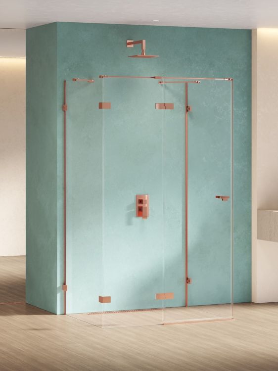 NZ4 KABINA EVENTA COPPER SHINE 1D PROSTOKĄTNA P 130x100x200 CZYSTE 8mm ACTIVE SHIELD 2.0