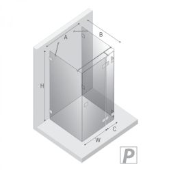 KABINA EVENTA COPPER SHINE 1D KWADRATOWA PRZYŚCIENNA P 80x80x200 CZYSTE 8mm ACTIVE SHIELD 2.0