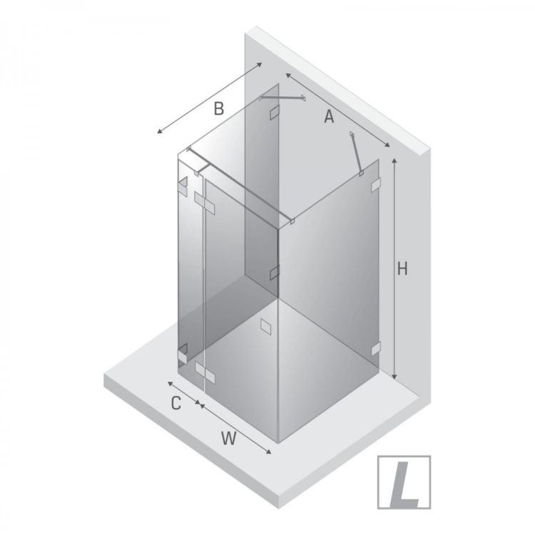 KABINA EVENTA COPPER SHINE 1D KWADRATOWA PRZYŚCIENNA L 90x90x200 CZYSTE 8mm ACTIVE SHIELD 2.0