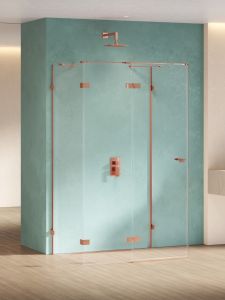 KABINA EVENTA COPPER SHINE 1D KWADRATOWA PRZYŚCIENNA P 90x90x200 CZYSTE 8mm ACTIVE SHIELD 2.0