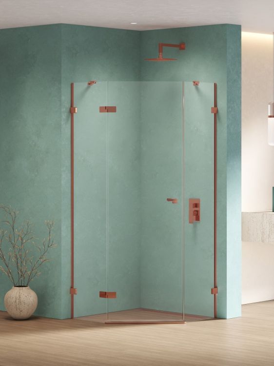 KABINA EVENTA COPPER SHINE 1D PIĘCIOKĄTNA L 90x90x200 CZYSTE 8mm ACTIVE SHIELD 2.0
