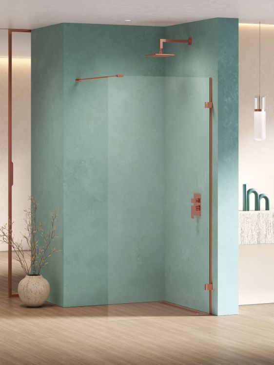 NZ4 KABINA EVENTA COPPER SHINE WALK-IN U 50x200 CZYSTE 8mm ACTIVE SHIELD 2.0