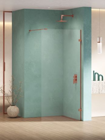 Przejdź do produktu NZ4 KABINA EVENTA COPPER SHINE WALK-IN U 150x200 CZYSTE 8mm ACTIVE SHIELD 2.0