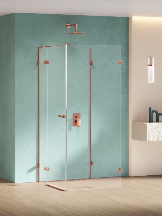 KABINA EVENTA COPPER SHINE 1D KWADRATOWA PRZYŚCIENNA P 80x80x200 CZYSTE 8mm ACTIVE SHIELD 2.0