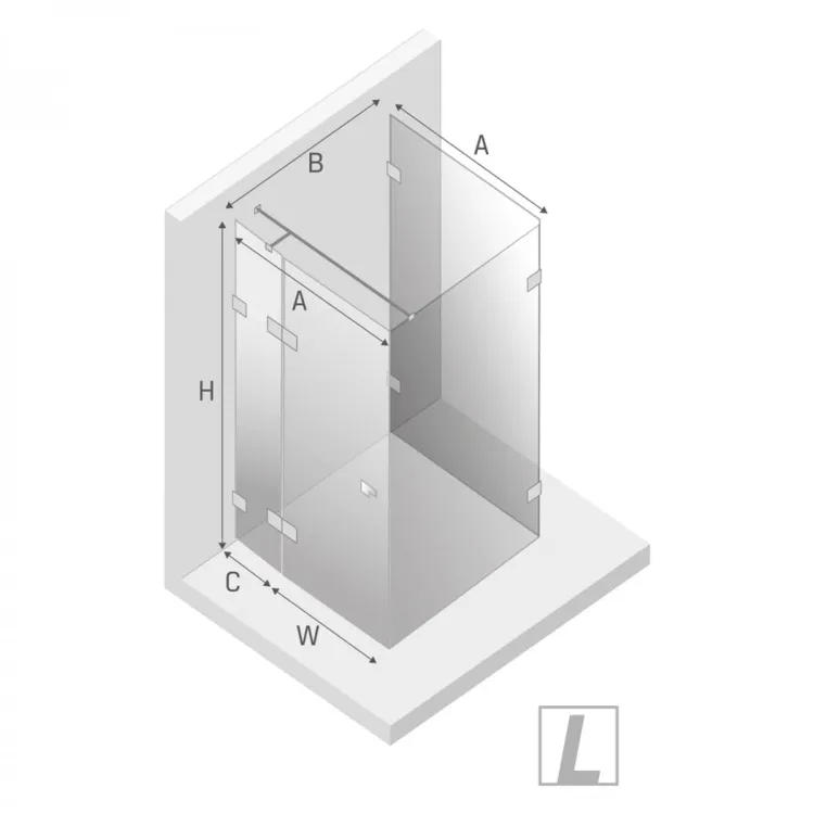 KABINA EVENTA COPPER SHINE 1D KWADRATOWA PRZYŚCIENNA L 90x90x200 CZYSTE 8mm ACTIVE SHIELD 2.0