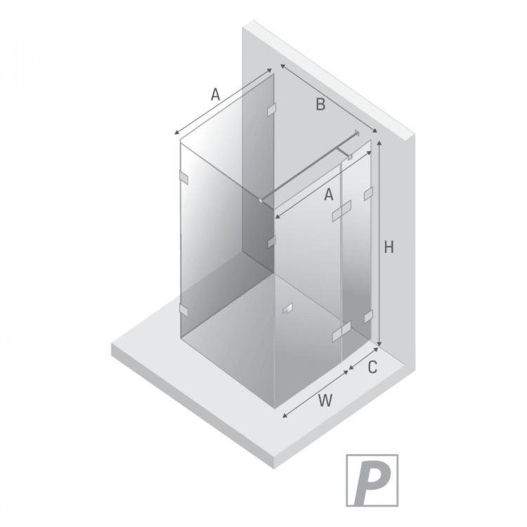 KABINA EVENTA COPPER SHINE 1D KWADRATOWA PRZYŚCIENNA P 90x90x200 CZYSTE 8mm ACTIVE SHIELD 2.0