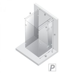 KABINA EVENTA COPPER SHINE 1D KWADRATOWA PRZYŚCIENNA P 100x100x200 CZYSTE 8mm ACTIVE SHIELD 2.0