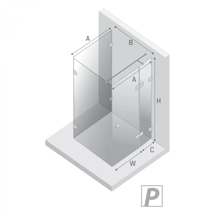 KABINA EVENTA COPPER SHINE 1D KWADRATOWA PRZYŚCIENNA P 100x100x200 CZYSTE 8mm ACTIVE SHIELD 2.0