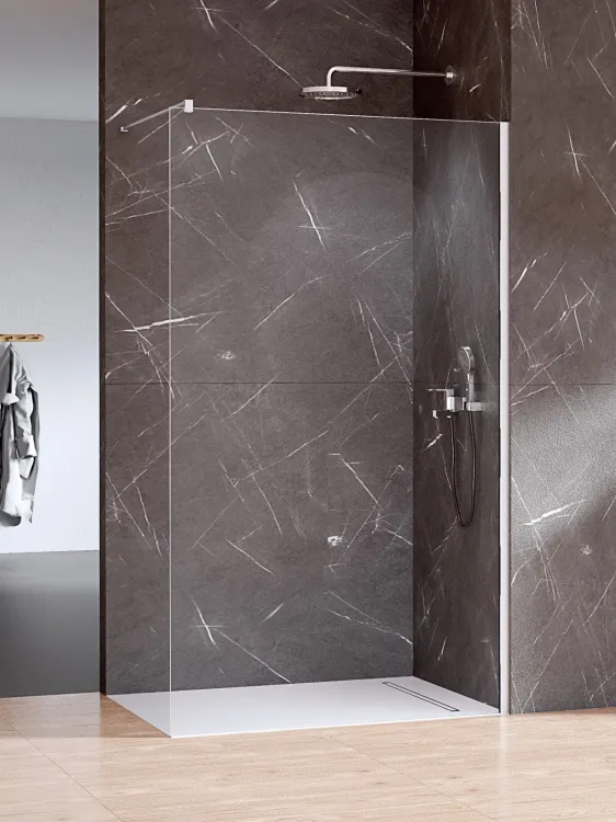 KABINA NESTA CHROME WALK-IN U 90x200 CZYSTE 8mm ACTIVE SHIELD 2.0