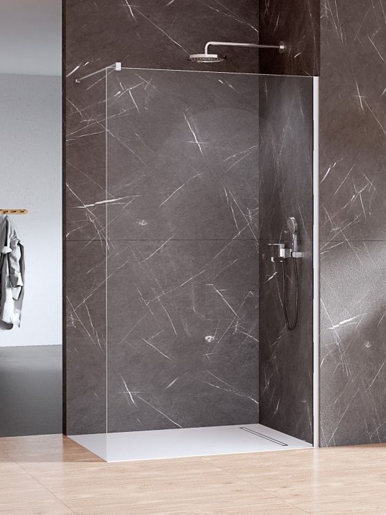 KABINA NESTA CHROME WALK-IN U 100x200 CZYSTE 8mm ACTIVE SHIELD 2.0