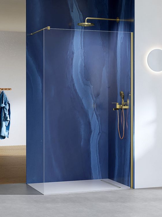 KABINA NESTA LIGHT GOLD WALK-IN U 120x200 CZYSTE 8mm ACTIVE SHIELD 2.0