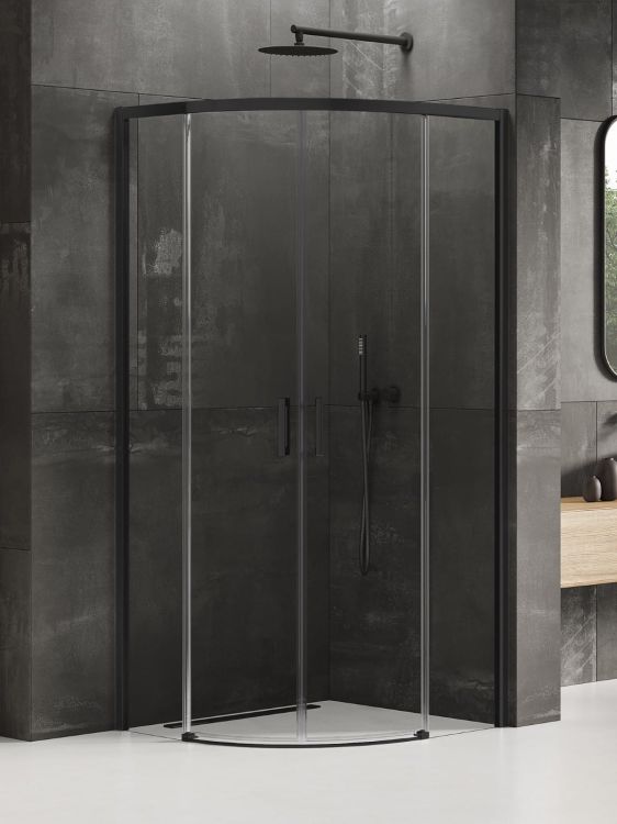 KABINA PÓŁOKRĄGŁA PRIME BLACK 2D PÓŁOKRĄGŁA  80x80x200   ACTIVE SHIELD 2.0
