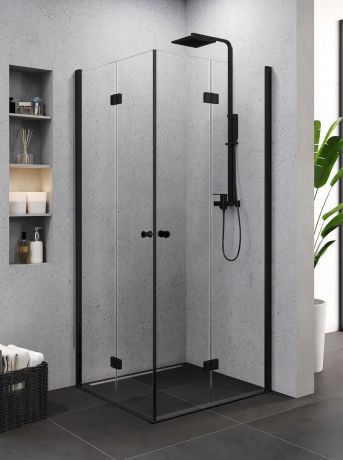 Przejdź do produktu KABINA SUPERIA BLACK 2D KWADRATOWA U 80x80x195 CZYSTE 6mm ACTIVE SHIELD