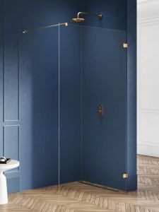 NZ4 KABINA AVEXA GOLD BRUSHED WALK-IN U 60x200 CZYSTE 8mm ACTIVE SHIELD 2.0