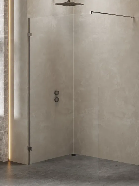 NZ4 KABINA AVEXA GUNMETAL BRUSHED WALK-IN  130x200 CZYSTE 8mm ACTIVE SHIELD 2.0