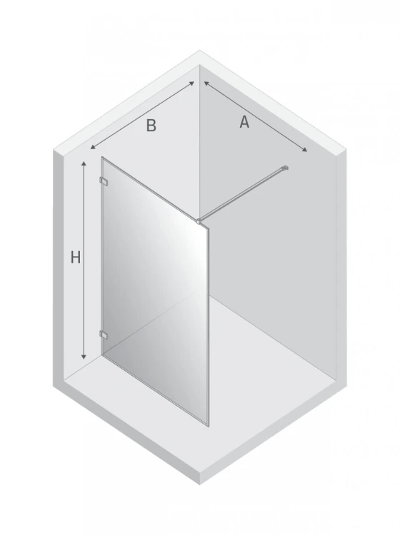 NZ4 KABINA AVEXA GUNMETAL BRUSHED WALK-IN  160x200 CZYSTE 8mm ACTIVE SHIELD 2.0