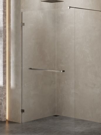 Przejdź do produktu NZ4 KABINA AVEXA GUNMETAL BRUSHED WALK-IN  140x200 CZYSTE 8mm ACTIVE SHIELD 2.0 WIESZAK