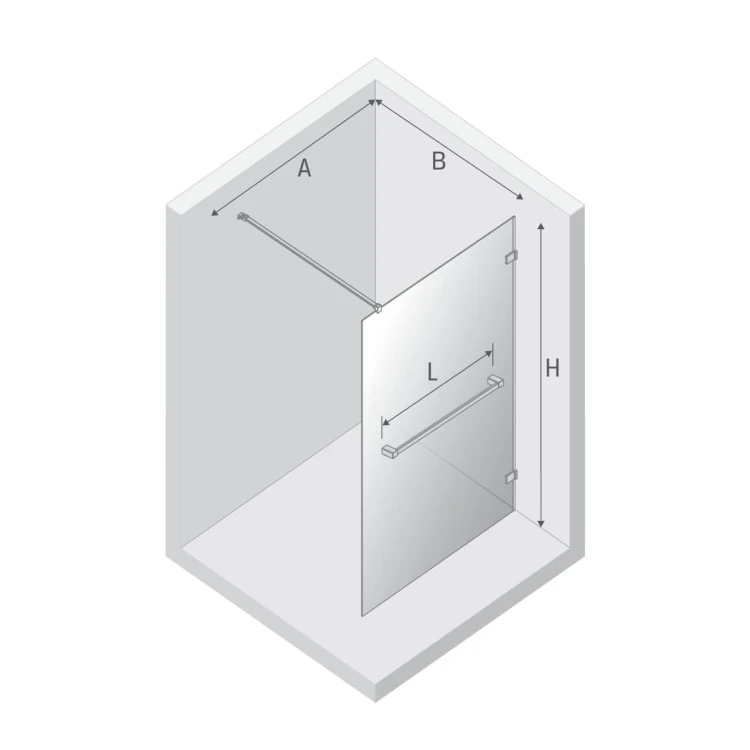 NZ4 KABINA AVEXA GUNMETAL BRUSHED WALK-IN  140x200 CZYSTE 8mm ACTIVE SHIELD 2.0 WIESZAK