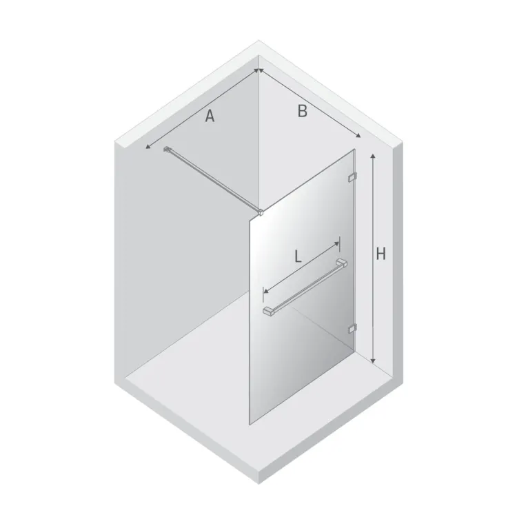 NZ4 KABINA AVEXA GUNMETAL BRUSHED WALK-IN  150x200 CZYSTE 8mm ACTIVE SHIELD 2.0 WIESZAK