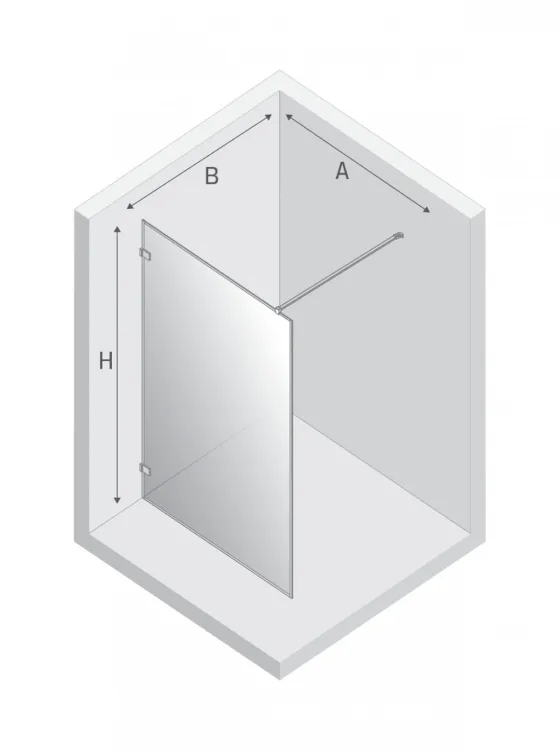 KABINA AVEXA COPPER BRUSHED WALK-IN U 80x200 CZYSTE 6mm ACTIVE SHIELD 2.0