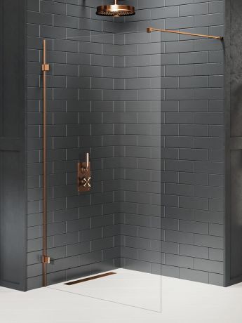 Przejdź do produktu KABINA AVEXA COPPER BRUSHED WALK-IN U 90x200 CZYSTE 6mm ACTIVE SHIELD 2.0