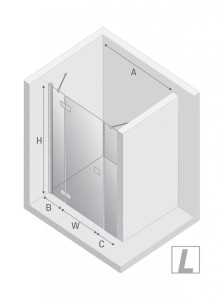 NZ2 DRZWI WNĘKOWE REFLEXA 1D L 150x200 CZYSTE 6mm ACTIVE SHIELD 2.0