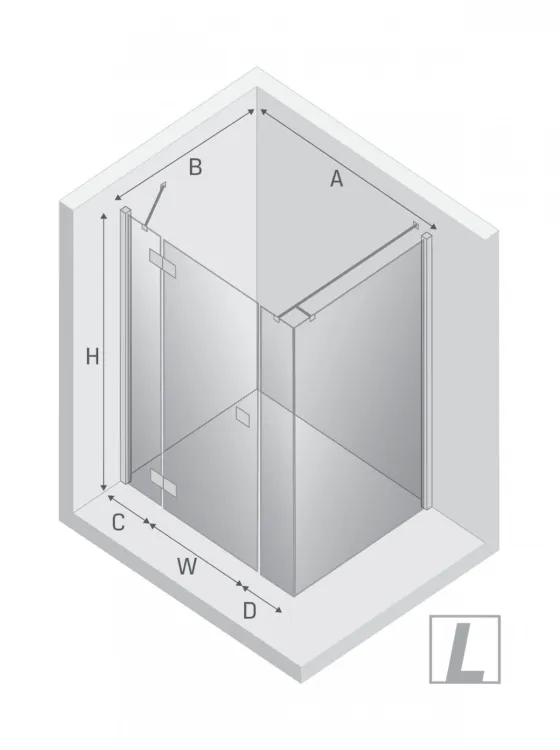 NZ4 KABINA REFLEXA 1D PROSTOKĄTNA L 130x80x200 CZYSTE 6mm ACTIVE SHIELD 2.0