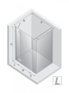 NZ4 KABINA REFLEXA 1D PROSTOKĄTNA L 110x90x200 CZYSTE 6mm ACTIVE SHIELD 2.0
