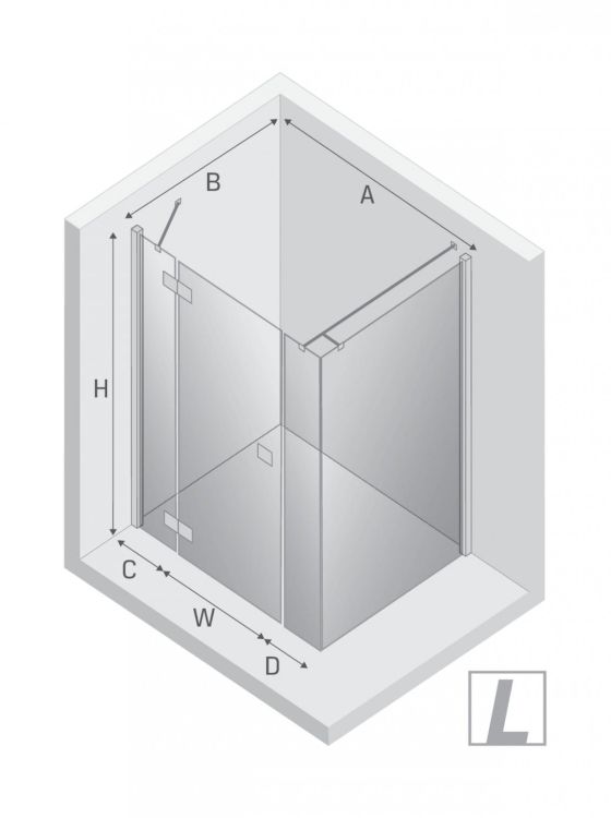 NZ4 KABINA REFLEXA 1D PROSTOKĄTNA L 130x90x200 CZYSTE 6mm ACTIVE SHIELD 2.0