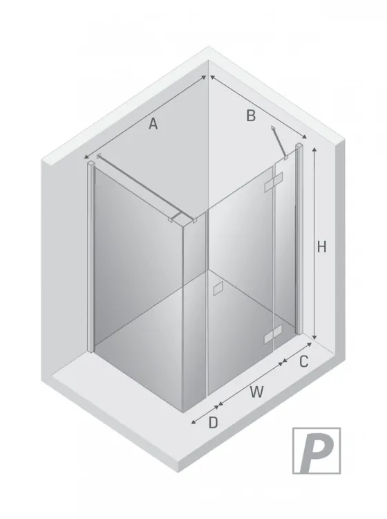 NZ4 KABINA REFLEXA 1D PROSTOKĄTNA P 150x90x200 CZYSTE 6mm ACTIVE SHIELD 2.0