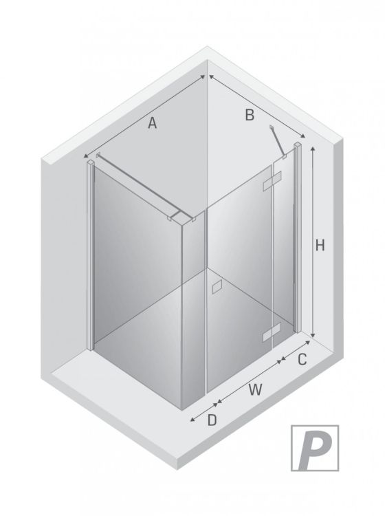 NZ4 KABINA REFLEXA 1D PROSTOKĄTNA P 110x100x200 CZYSTE 6mm ACTIVE SHIELD 2.0