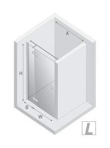 NZ2 DRZWI WNĘKOWE REFLEXA BLACK 1D L 140x200 CZYSTE 6mm ACTIVE SHIELD 2.0