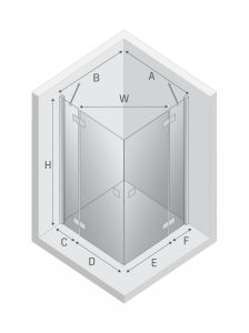 NZ2 KABINA REFLEXA BLACK 2D PROSTOKĄTNA  80x80x200 CZYSTE 6mm ACTIVE SHIELD 2.0