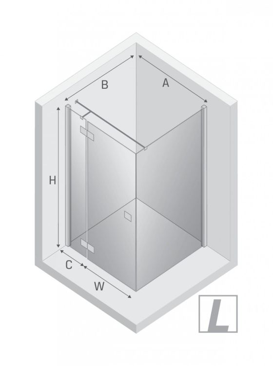 NZ2 KABINA REFLEXA BLACK 1D KWADRATOWA L 90x90x200 CZYSTE 6mm ACTIVE SHIELD 2.0