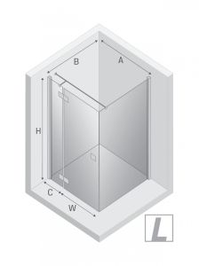 NZ2 KABINA REFLEXA BLACK 1D KWADRATOWA L 110x110x200 CZYSTE 6mm ACTIVE SHIELD 2.0