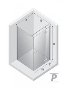 NZ2 KABINA REFLEXA BLACK 1D PROSTOKĄTNA P 100x80x200 CZYSTE 6mm ACTIVE SHIELD 2.0