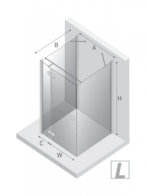 NZ2 KABINA REFLEXA BLACK 1D PROSTOKĄTNA PRZYŚCIENNA L 80x100x200 CZYSTE 6mm ACTIVE SHIELD 2.0