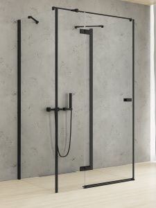 NZ2 KABINA REFLEXA BLACK 1D KWADRATOWA PRZYŚCIENNA L 120x120x200 CZYSTE 6mm ACTIVE SHIELD 2.0
