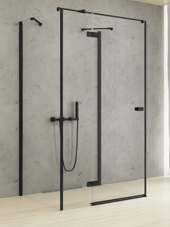 Przejdź do produktu NZ2 KABINA REFLEXA BLACK 1D KWADRATOWA PRZYŚCIENNA L 120x120x200 CZYSTE 6mm ACTIVE SHIELD 2.0