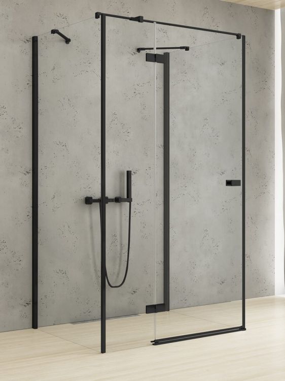 NZ2 KABINA REFLEXA BLACK 1D KWADRATOWA PRZYŚCIENNA L 120x120x200 CZYSTE 6mm ACTIVE SHIELD 2.0