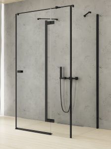 NZ2 KABINA REFLEXA BLACK 1D KWADRATOWA PRZYŚCIENNA P 90x90x200 CZYSTE 6mm ACTIVE SHIELD 2.0