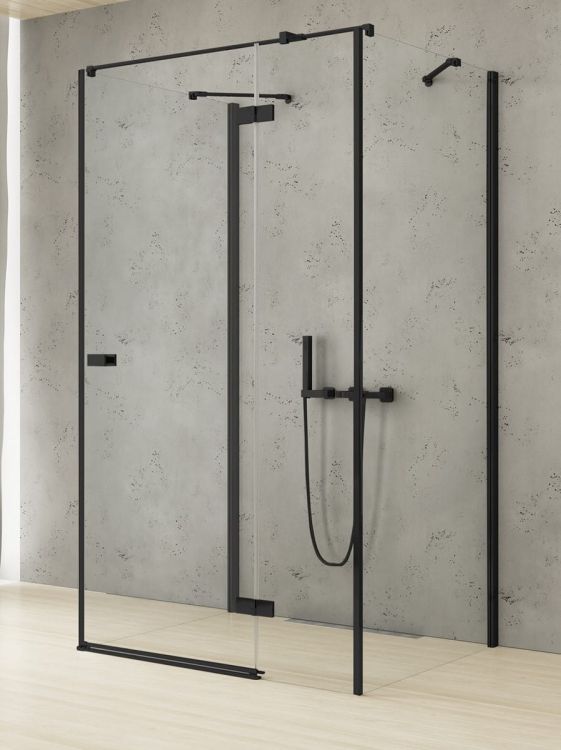 NZ2 KABINA REFLEXA BLACK 1D KWADRATOWA PRZYŚCIENNA P 90x90x200 CZYSTE 6mm ACTIVE SHIELD 2.0