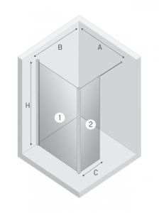 NZ2 KABINA NEW MODUS ŚCIANKA U 130x200 CZYSTE 8mm ACTIVE SHIELD 2.0