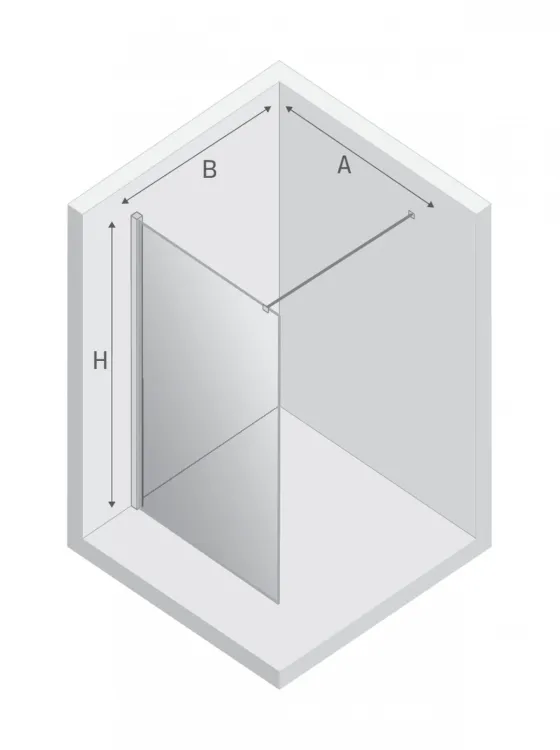NZ4 KABINA NEW MODUS BLACK WALK-IN U 50x200 CZYSTE 8mm ACTIVE SHIELD 2.0