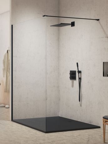 Przejdź do produktu KABINA NEW MODUS BLACK WALK-IN U 110x200 CZYSTE 8mm ACTIVE SHIELD 2.0