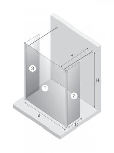 KABINA NEW MODUS BLACK WALK-IN  110x200 CZYSTE 8mm ACTIVE SHIELD 2.0