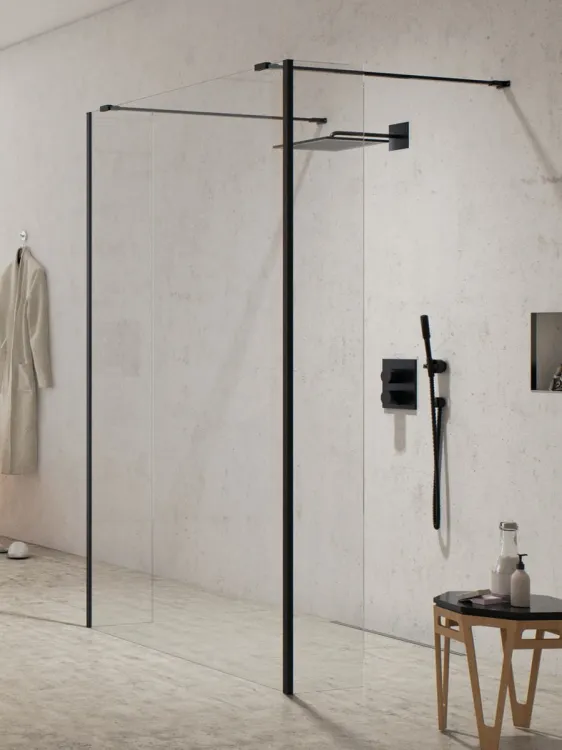 NZ2 KABINA NEW MODUS BLACK WALK-IN  140x200 CZYSTE 8mm ACTIVE SHIELD 2.0
