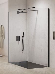 KABINA NEW MODUS BLACK WALK-IN U 160x100x200 CZYSTE 8mm ACTIVE SHIELD 2.0
